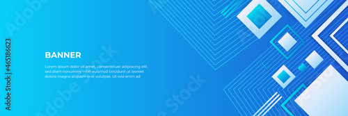Free Download Abstract blue banner template with rectangle box overlapping theme. Vector Illustration for Wallpaper, Banner, Background, Card, Book Illustration, landing page - GFXLoad