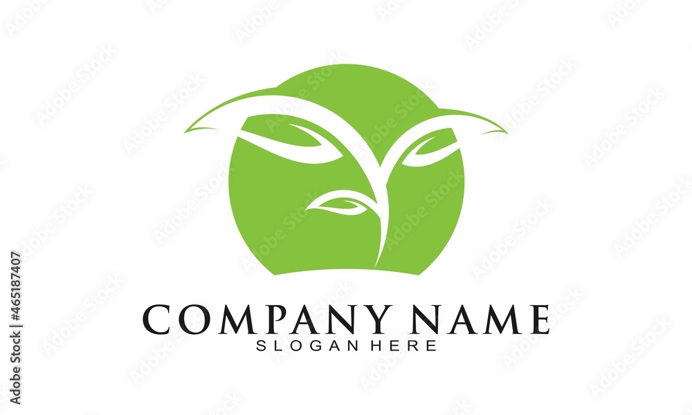 Leaf illustration icon logo