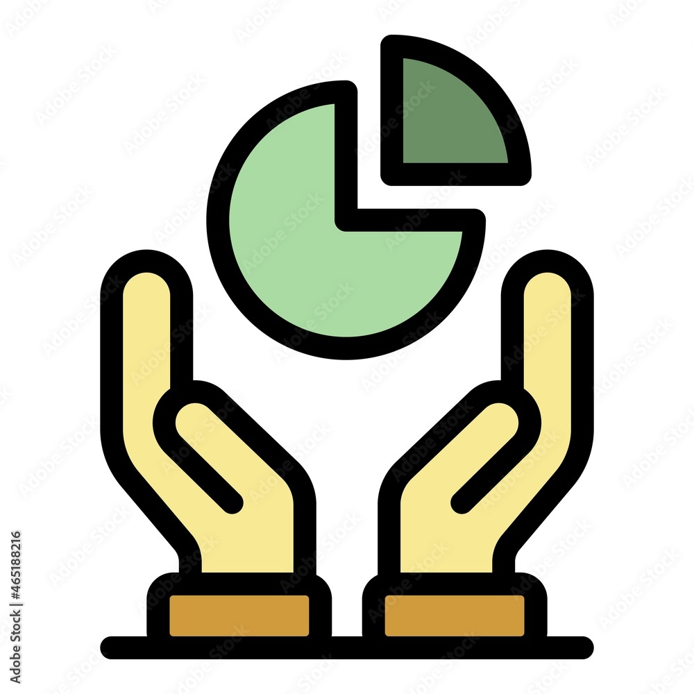 Palm chart icon. Outline palm chart vector icon color flat isolated Palm chart icon. Outline palm chart vector icon color flat isolated