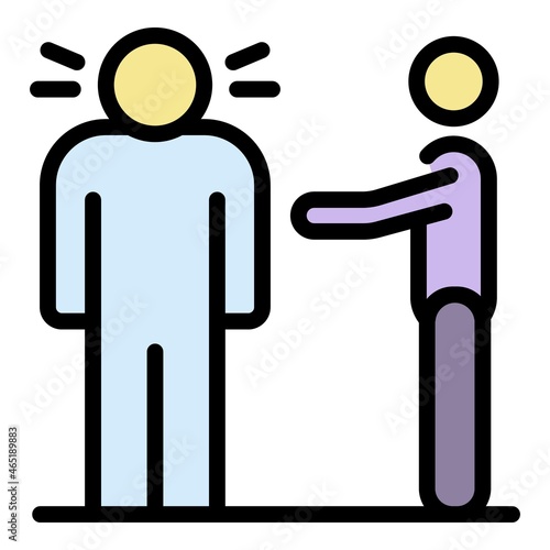 No public racism icon. Outline no public racism vector icon color flat isolated