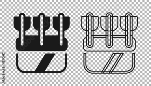 Black Quiver with arrows icon isolated on transparent background. Vector