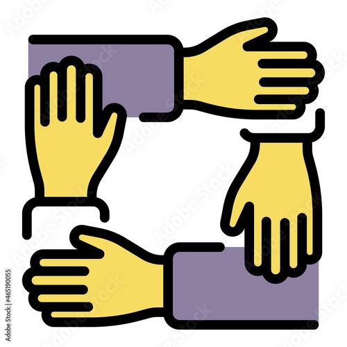 Integrity racism icon. Outline integrity racism vector icon color flat isolated