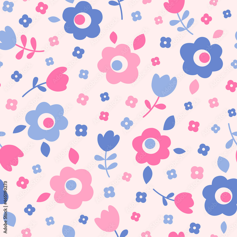 Seamless pattern of cute floral vector. Seamless pattern of cute floral vector.