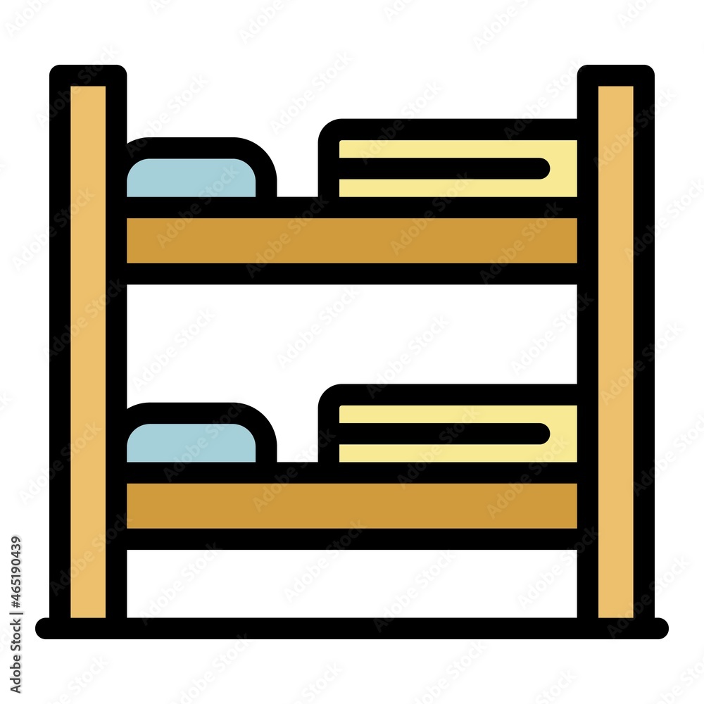 Modern bunk bed icon. Outline modern bunk bed vector icon color flat isolated Modern bunk bed icon. Outline modern bunk bed vector icon color flat isolated