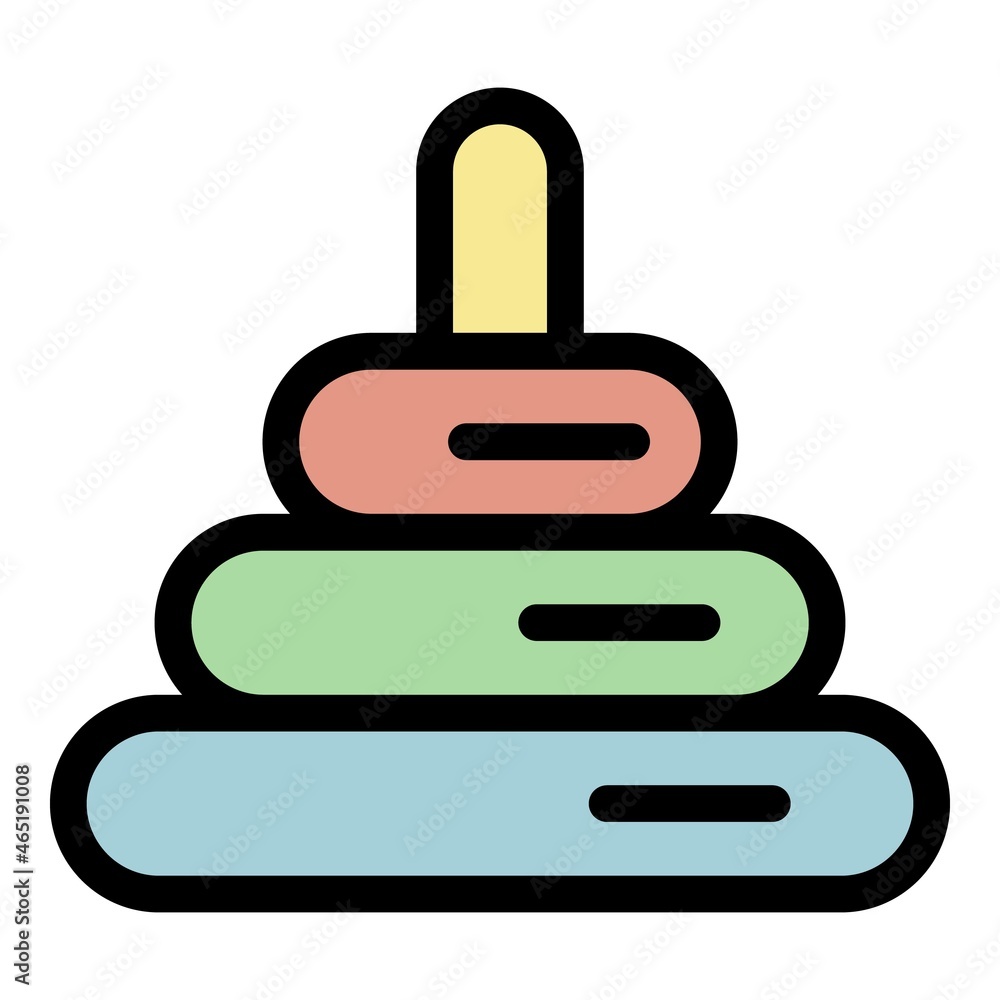Kid toy pyramide icon. Outline kid toy pyramide vector icon color flat isolated Kid toy pyramide icon. Outline kid toy pyramide vector icon color flat isolated