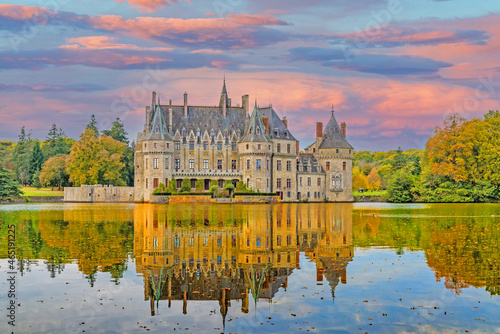 Historic Castle in France by a Lake