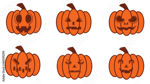 set of halloween pumpkins sticker