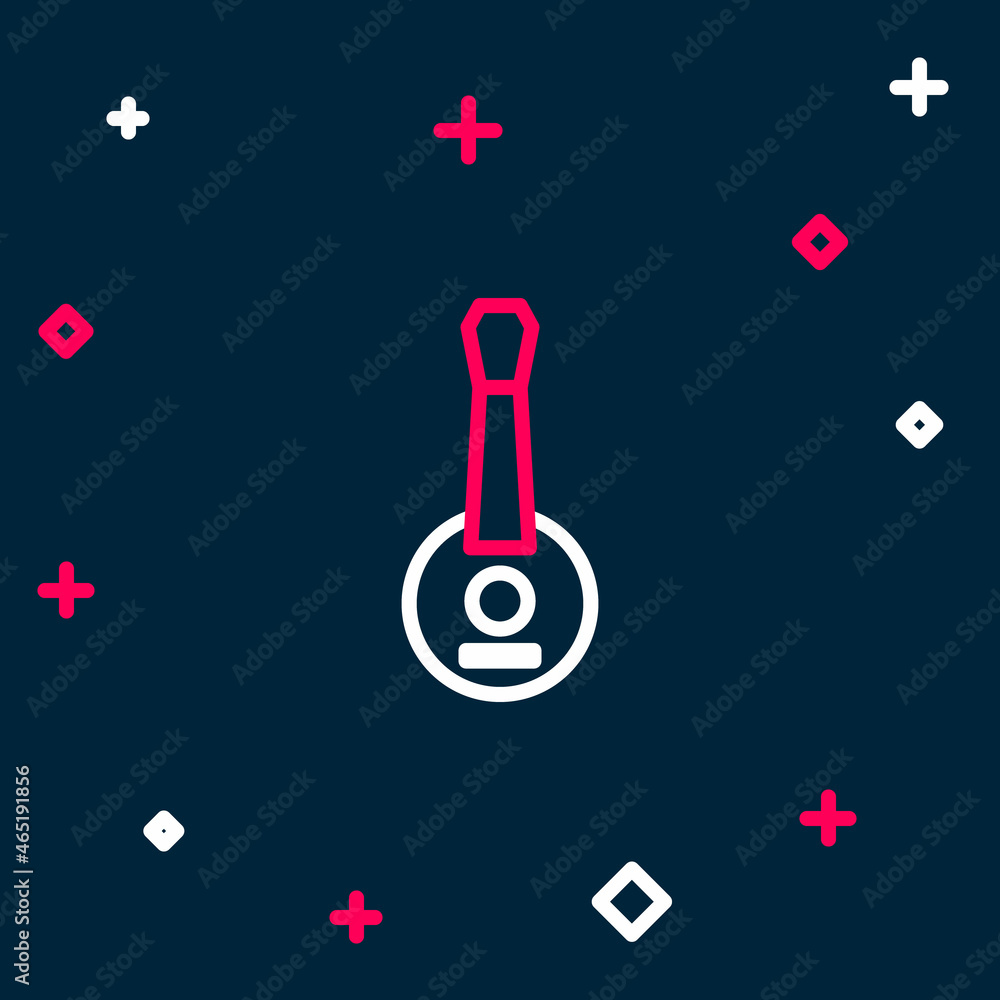 Line Banjo icon isolated on blue background. Musical instrument. Colorful outline concept. Vector Line Banjo icon isolated on blue background. Musical instrument. Colorful outline concept. Vector
