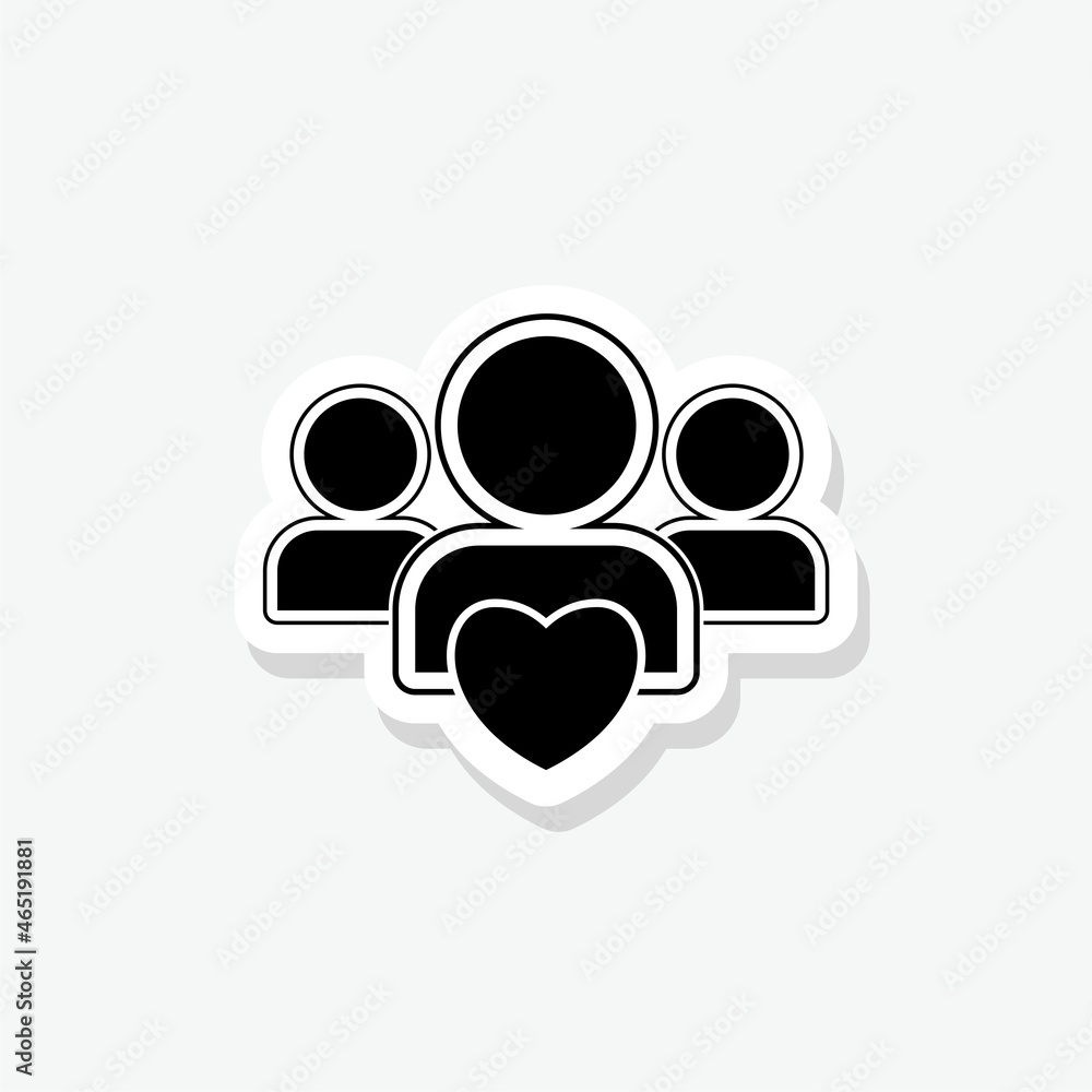 User Group sticker icon isolated on white background User Group sticker icon isolated on white background