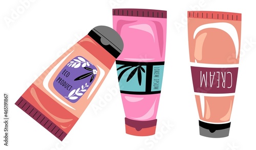 Assortment of creams and lotions for hand and face