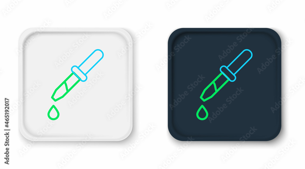 Line Pipette icon isolated on white background. Element of medical, chemistry lab equipment. Pipette with drop. Medicine symbol. Colorful outline concept. Vector Line Pipette icon isolated on white background. Element of medical, chemistry lab equipment. Pipette with drop. Medicine symbol. Colorful outline concept. Vector