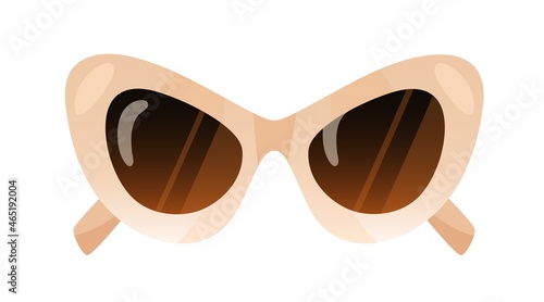 Fashion cat sunglasses in retro style. Thick-framed bold sun glasses. Stylish...