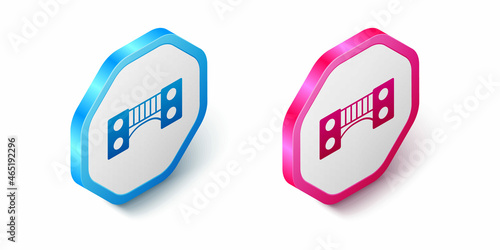 Isometric Playground kids bridge icon isolated on white background. Hexagon button. Vector