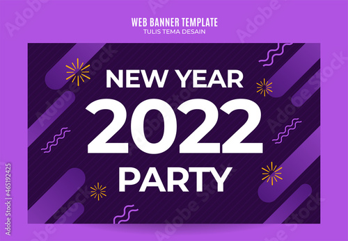 new year party banner design template Premium Vector for social media post, web banner and flyer