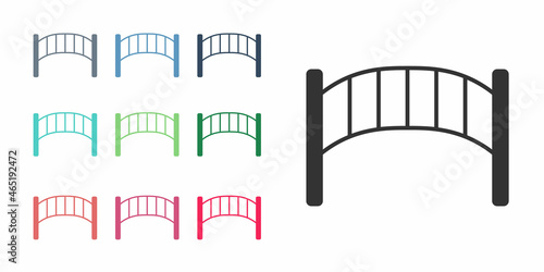 Black Playground kids bridge icon isolated on white background. Set icons colorful. Vector