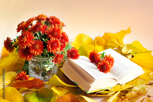 bouquet of delicate autumn flowers. Composition of flowers. Autumn concept.