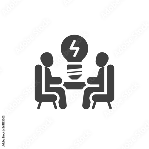 Brainstorming people vector icon