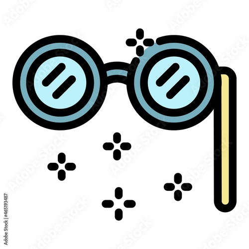 Theatre eyeglasses icon. Outline theatre eyeglasses vector icon color flat isolated