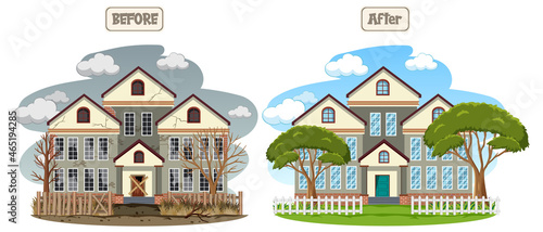 House before and after renovation