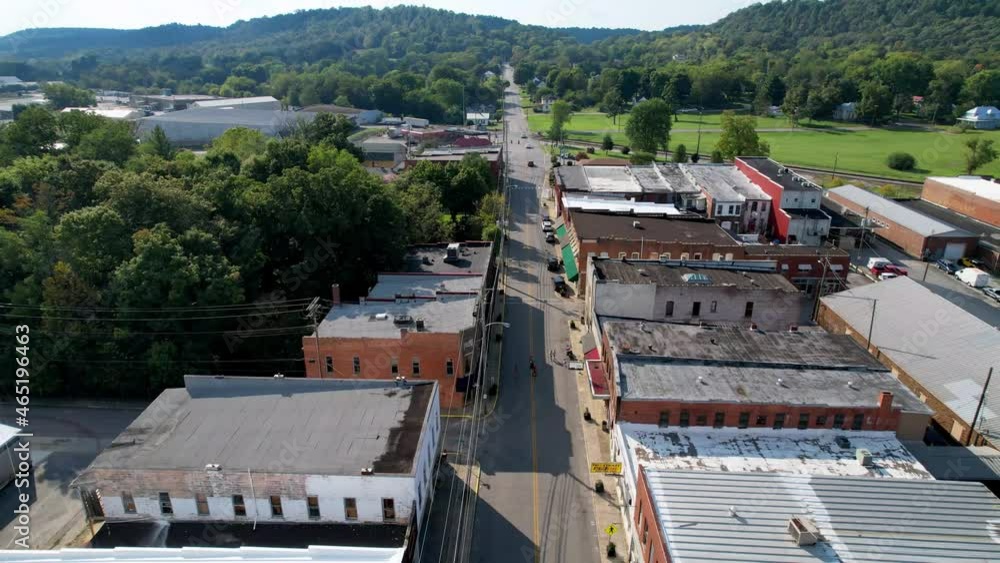 horse cave kentucky aerial of town in 4k horse cave kentucky aerial of town in 4k