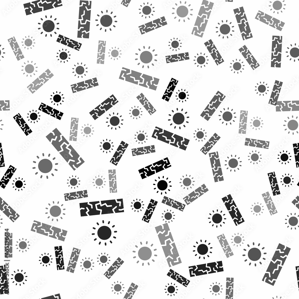 Black Drought icon isolated seamless pattern on white background. Vector Black Drought icon isolated seamless pattern on white background. Vector