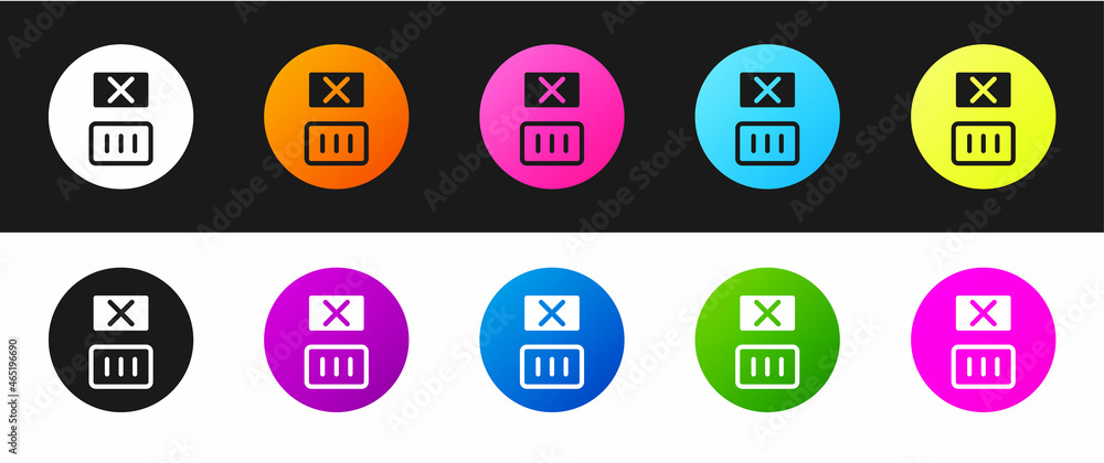 Set Washing under 90 degrees celsius icon isolated on black and white background. Temperature wash. Vector