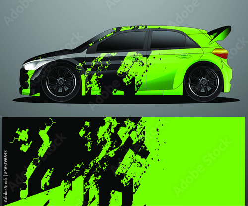 Rally car decal graphic wrap vector  abstract background