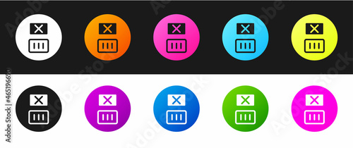 Set Washing under 90 degrees celsius icon isolated on black and white background. Temperature wash. Vector