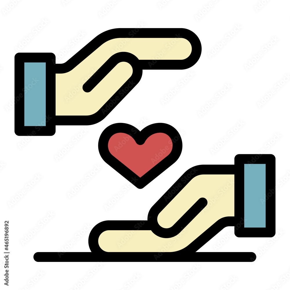 Keep care family love icon. Outline keep care family love vector icon color flat isolated Keep care family love icon. Outline keep care family love vector icon color flat isolated