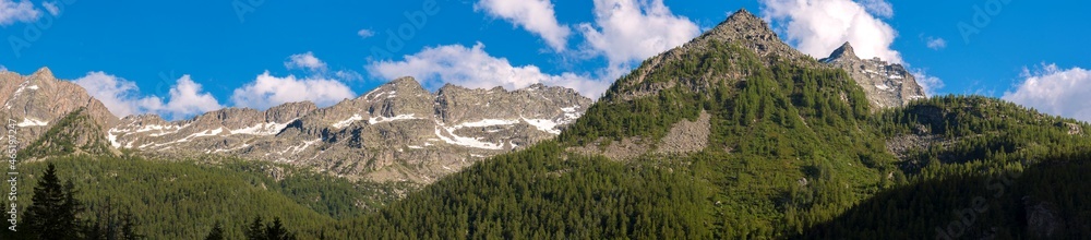 landscape mountain between Ceresole Reale and the Nivolet hill in Piedmont in Italy