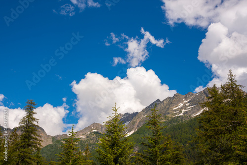 landscape mountain between Ceresole Reale and the Nivolet hill in Piedmont in Italy