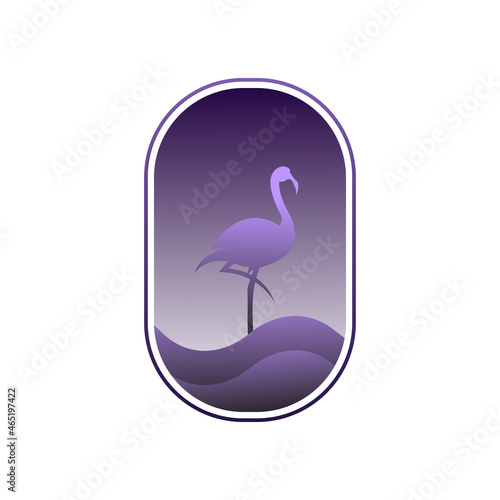 Beautyful flamingo logo vector with gradient color for your company or business