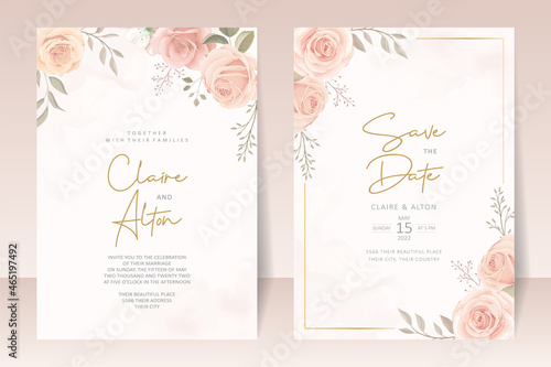 Beautiful roses invitation card template