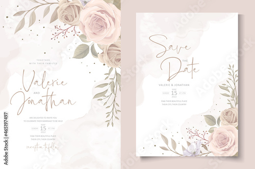 Beautiful roses invitation card template