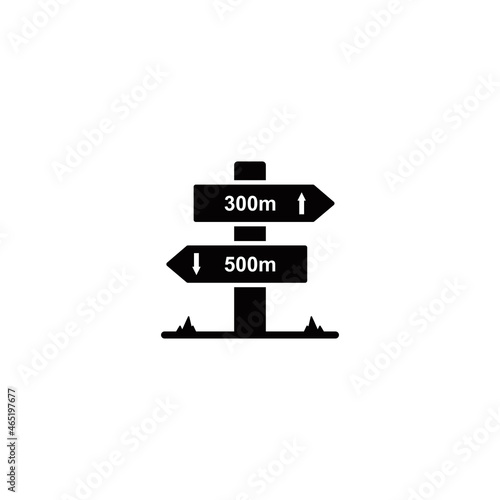 Camping direction simple flat icon vector illustration