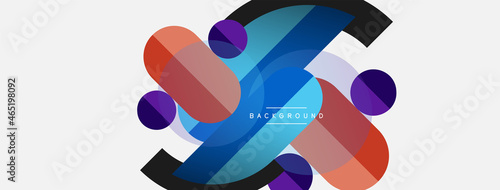 Round geometric shapes lines and circles. Vector template for wallpaper banner background or landing page