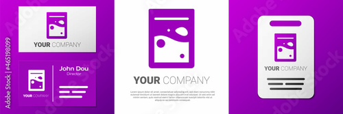 Logotype Plastic bag of drug icon isolated on white background. Health danger. Logo design template element. Vector