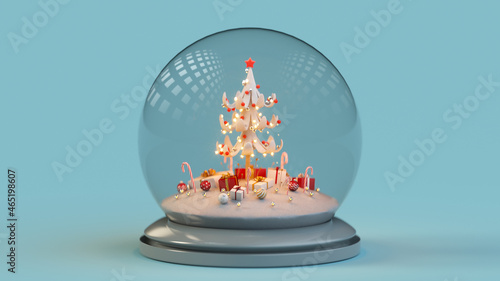 Christmas snow globe 3D render