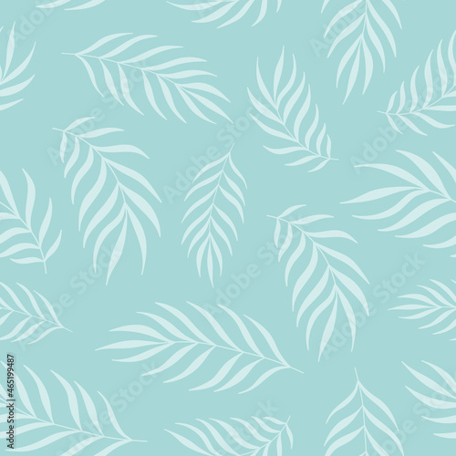 tropical palm trees leaves seamless pattern  delicate summer background