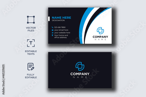 Creative Business Card Design Template vector print ready ai formate (source file) photo