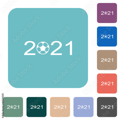 Soccer tournament 2021 rounded square flat icons