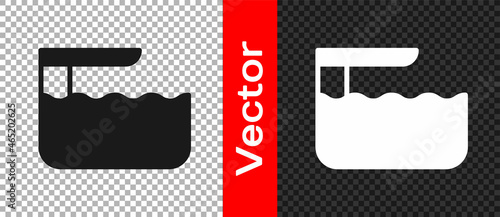 Black Diving board or springboard icon isolated on transparent background. Vector