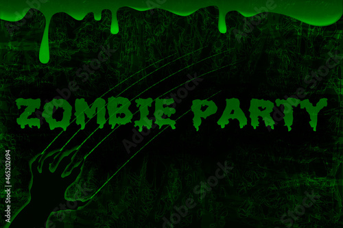Halloween dark background. Zombie party poster.