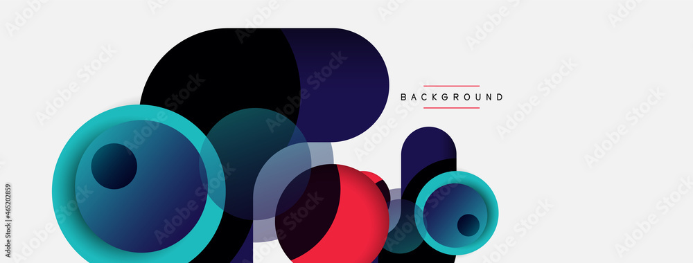 Creative geometric wallpaper. Minimal abstract background. Circles composition vector illustration for wallpaper banner background or landing page Creative geometric wallpaper. Minimal abstract background. Circles composition vector illustration for wallpaper banner background or landing page