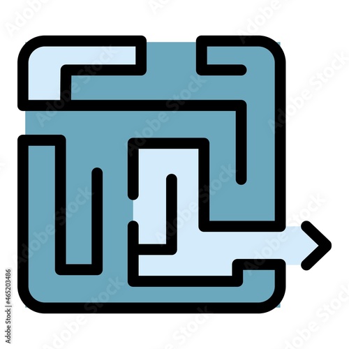 Business labyrint icon. Outline business labyrint vector icon color flat isolated