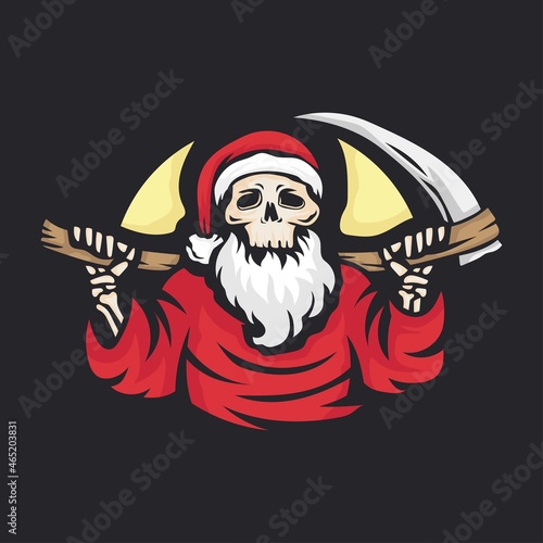 santa claus grim reaper vector illustration