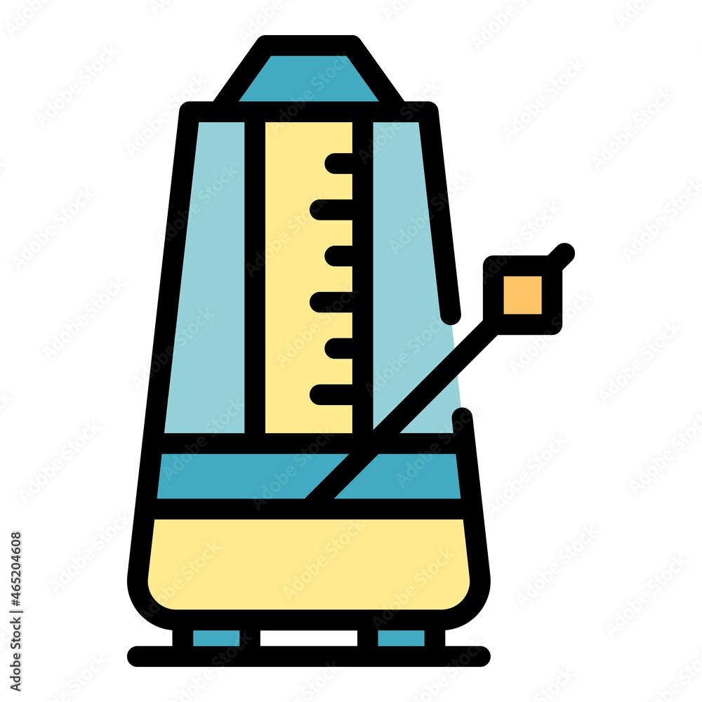 Control metronome icon. Outline control metronome vector icon color flat isolated Control metronome icon. Outline control metronome vector icon color flat isolated