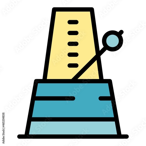 Motion metronome icon. Outline motion metronome vector icon color flat isolated
