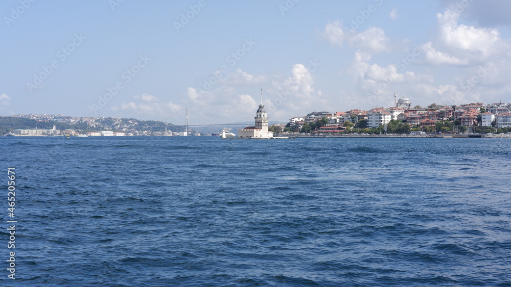 Istanbul Maiden's Tower and its surroundings from the ship