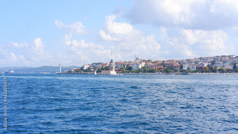 Istanbul Maiden's Tower and its surroundings from the ship